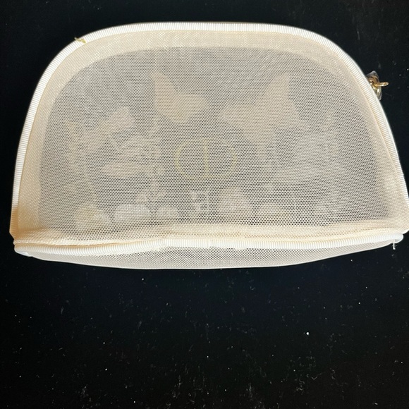 Dior Elegant Beige and Gold Floral Cosmetic Bag - Picture 2 of 2